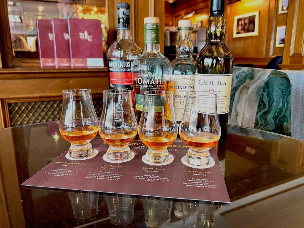 Whisky Flights at the Kingsmills Hotel in Inverness